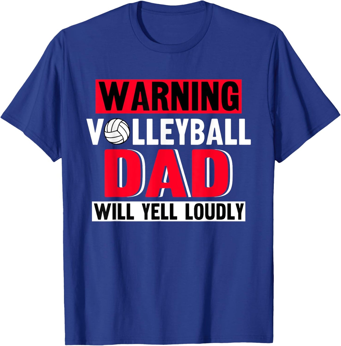 Volleyball Dad Fan Player Daddy Team Sport Father's Day T-Shirt - T-Shirt | Royal