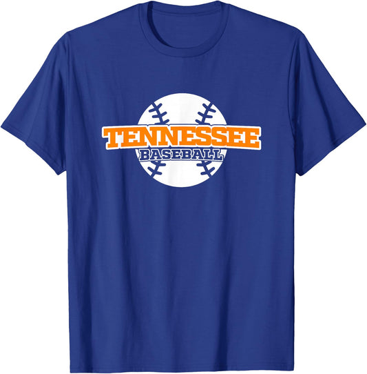 Tennessee Baseball Block Font T-Shirt - T-Shirt | Royal