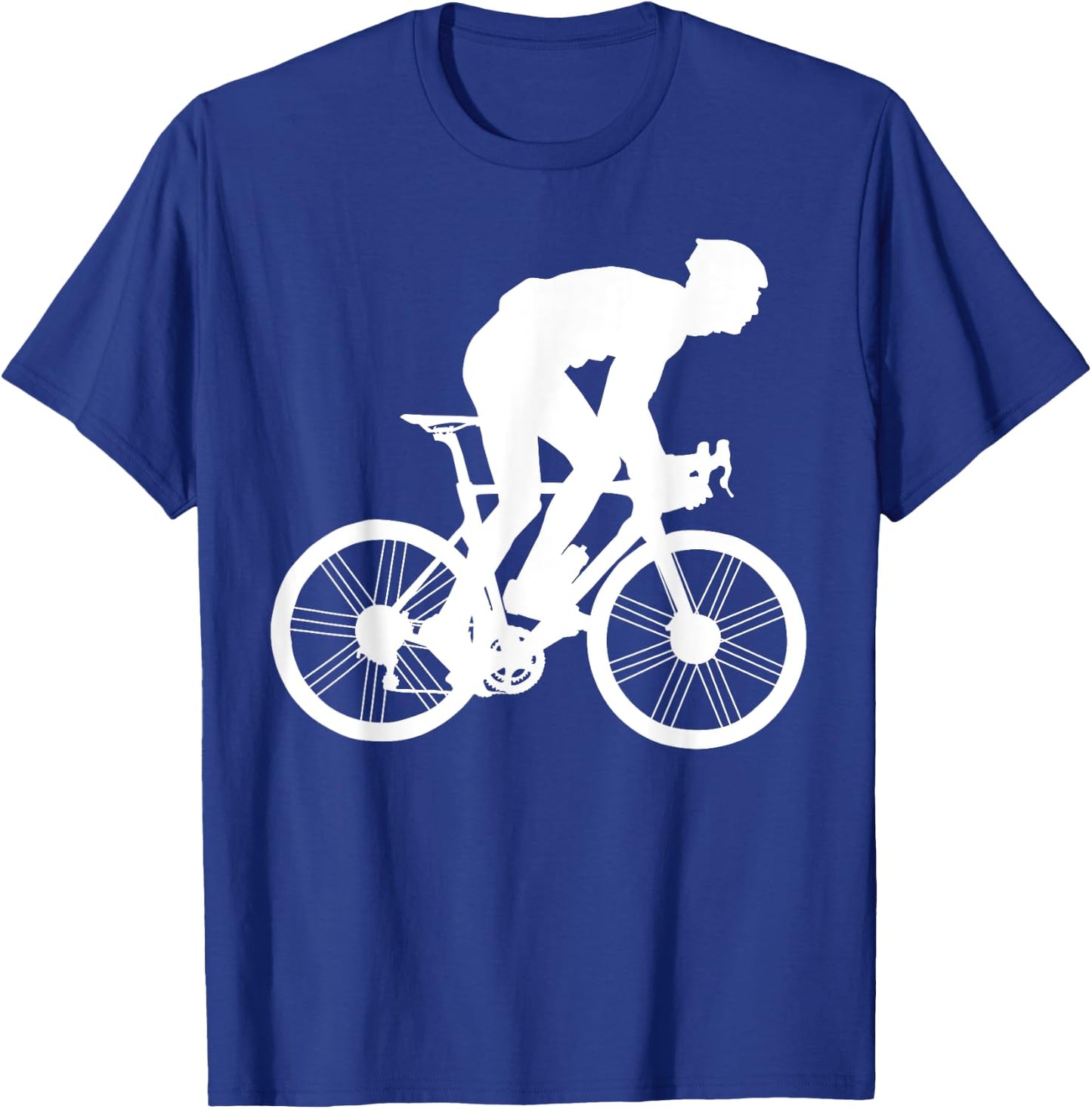 Silhouette Road Cycling Athlete Bike Ride Cyclist Biker Race T-Shirt - T-Shirt | Royal