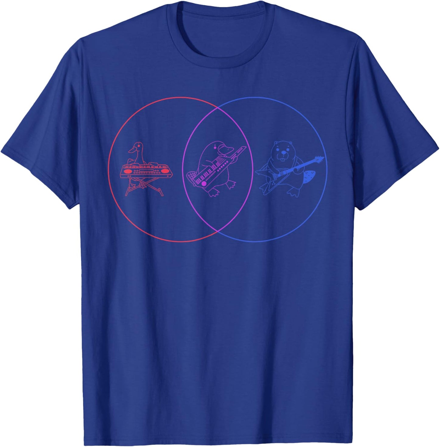 Funny Venn Chart - Duck Platypus Beaver T-Shirt - T-Shirt | Royal
