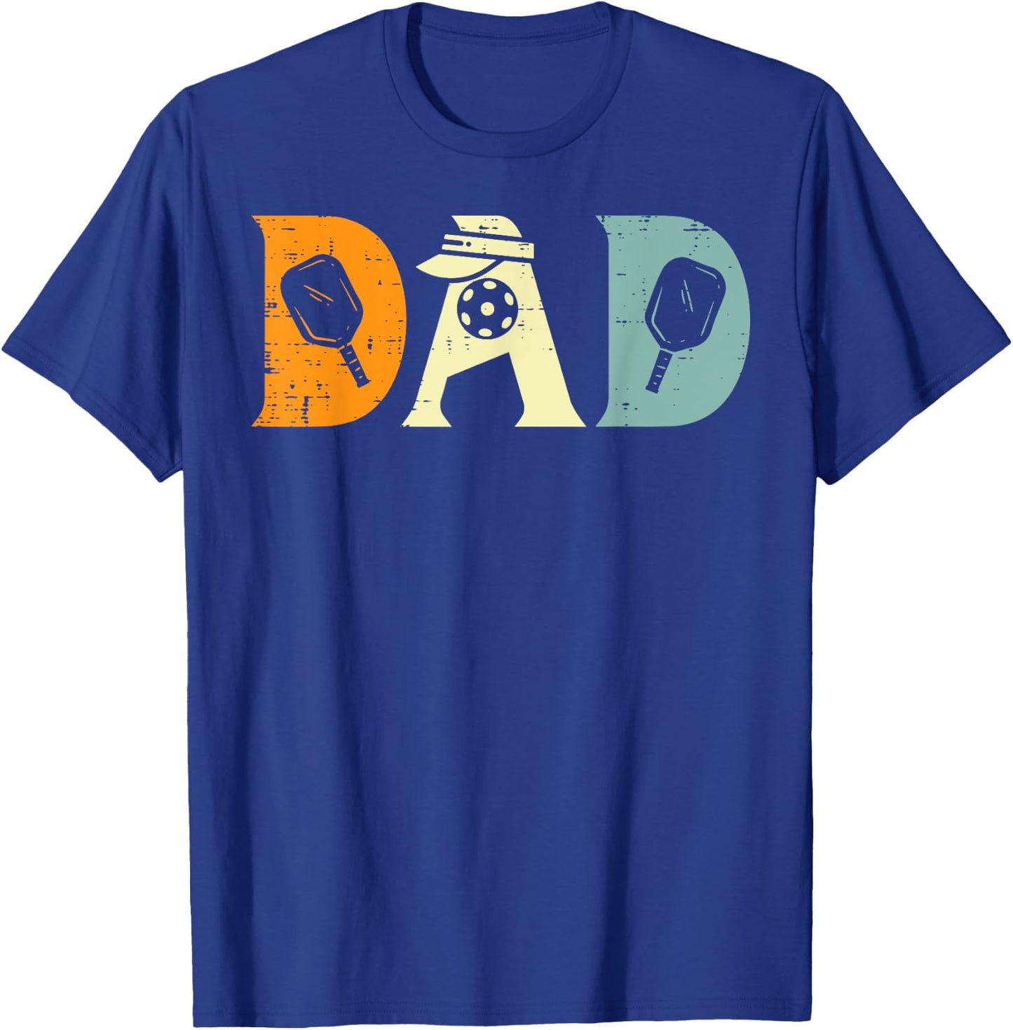 Pickleball Dad Pickle Ball Sports Daddy Papa Grandpa Men T-Shirt - T-Shirt | Royal