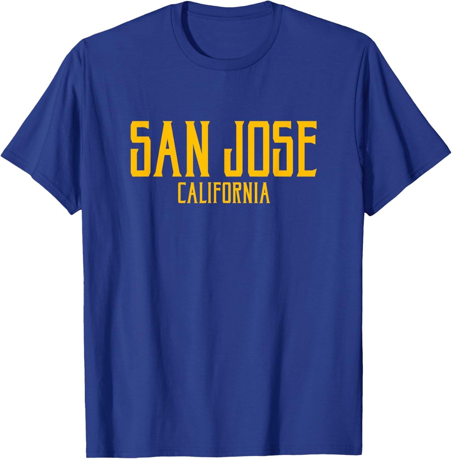 San Jose California Text Amber Print T-Shirt - T-Shirt | Royal