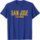 San Jose California Text Amber Print T-Shirt - T-Shirt | Royal