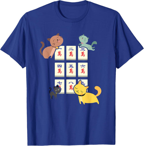 Cat Playing Mahjong Funny Players With Letters Women