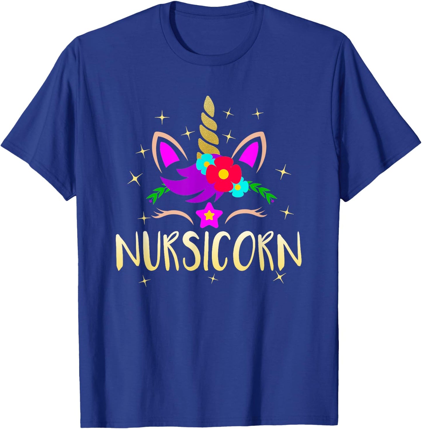 Nursicorn Funny Unicorn Female Nurse T-Shirt - T-Shirt | Royal