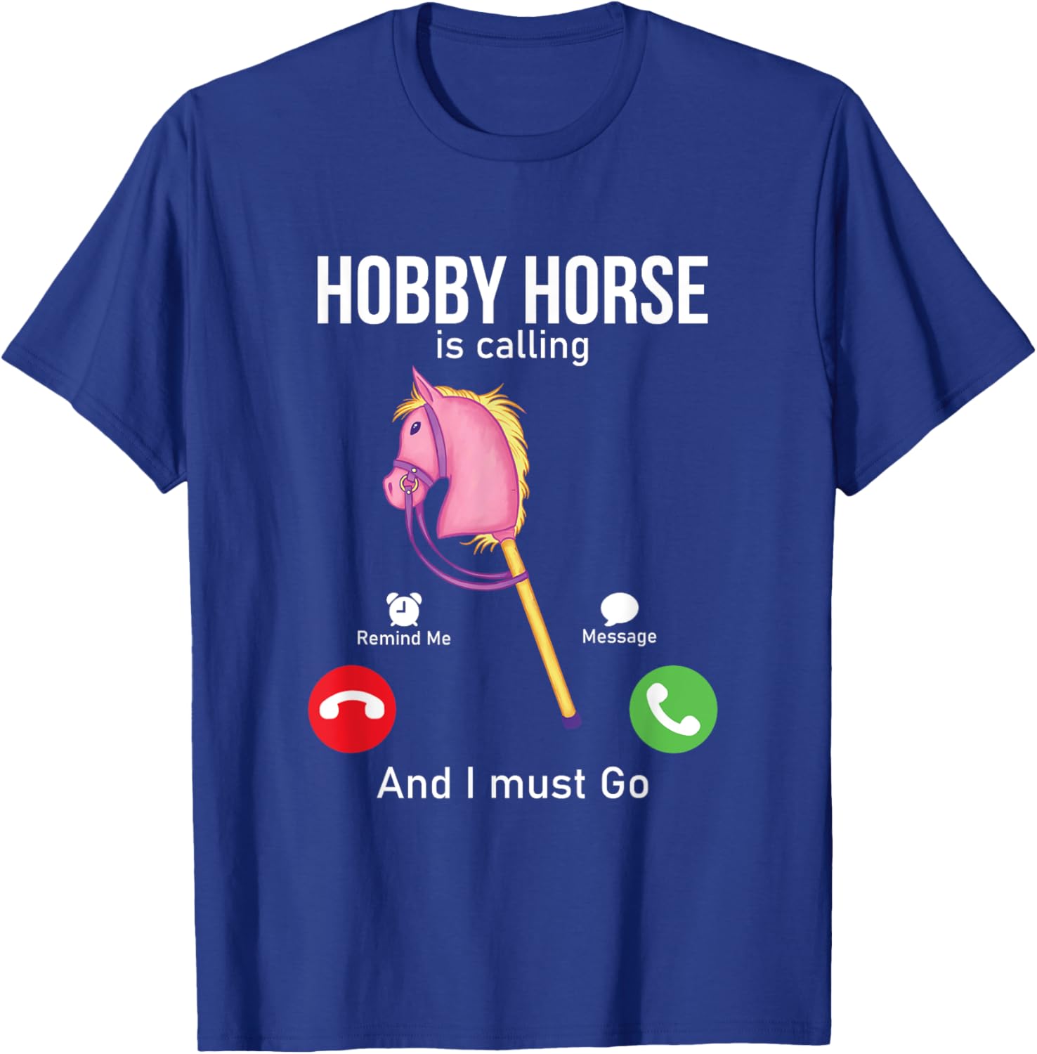 Funny Hobby Horsing Gifts For Hobby Horse Riders -Adult Black Cotton Blend Small Classic Fit Short Sleeve T-Shirt - T-Shirt | Royal