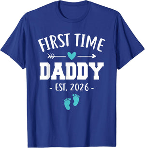 First Time Daddy Est 2026 New Daddy Father's Day T-Shirt - T-Shirt | Royal