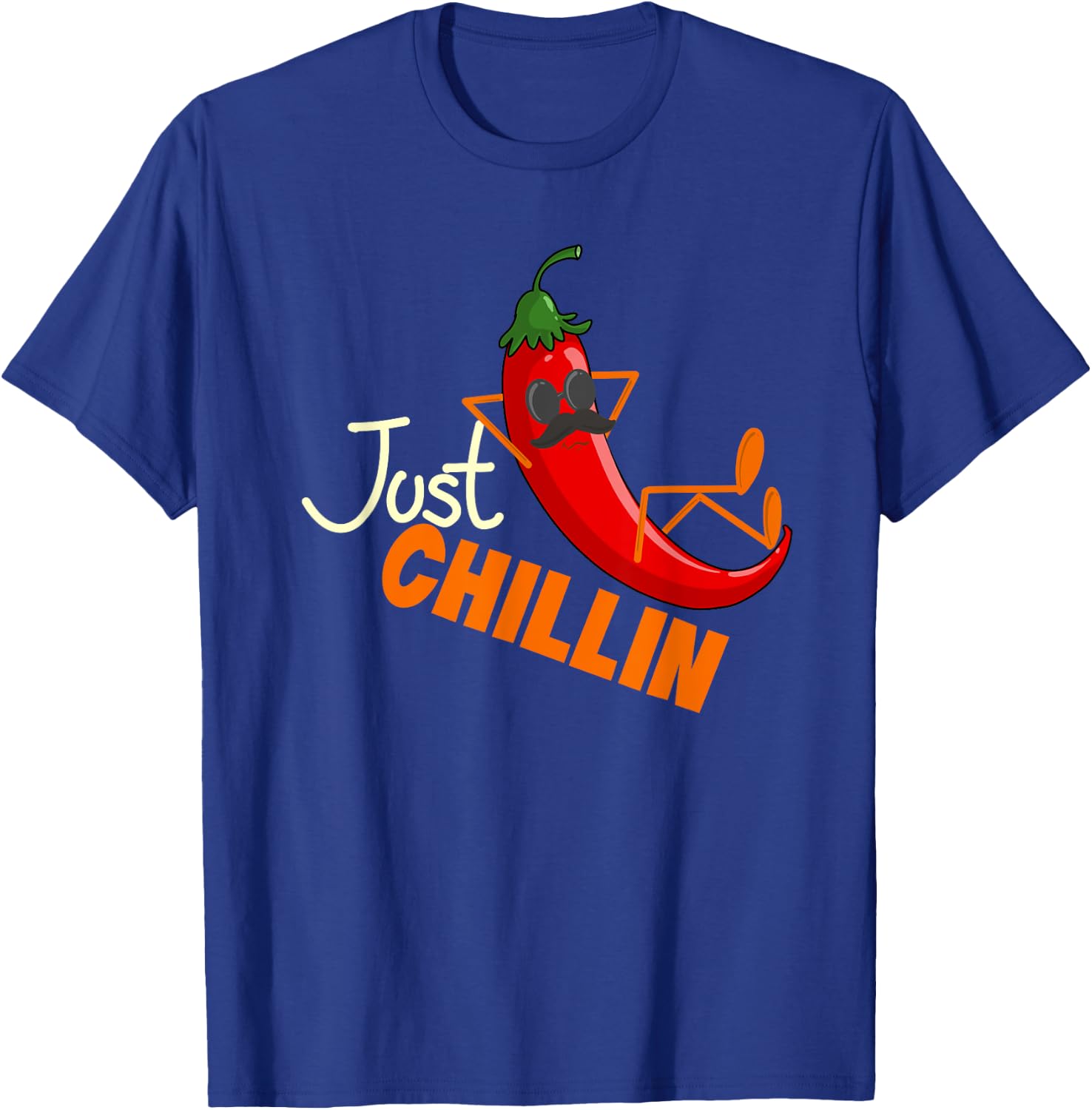 Funny Just Chillin Chili Pepper For Spicy Food Lovers T-Shirt - T-Shirt | Royal