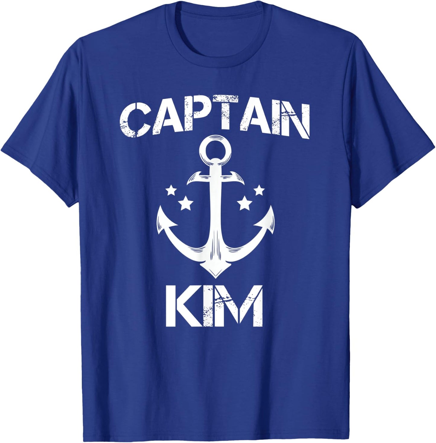 CAPTAIN KIM Funny Birthday Personalized Name Boat Gift T-Shirt - T-Shirt | Royal