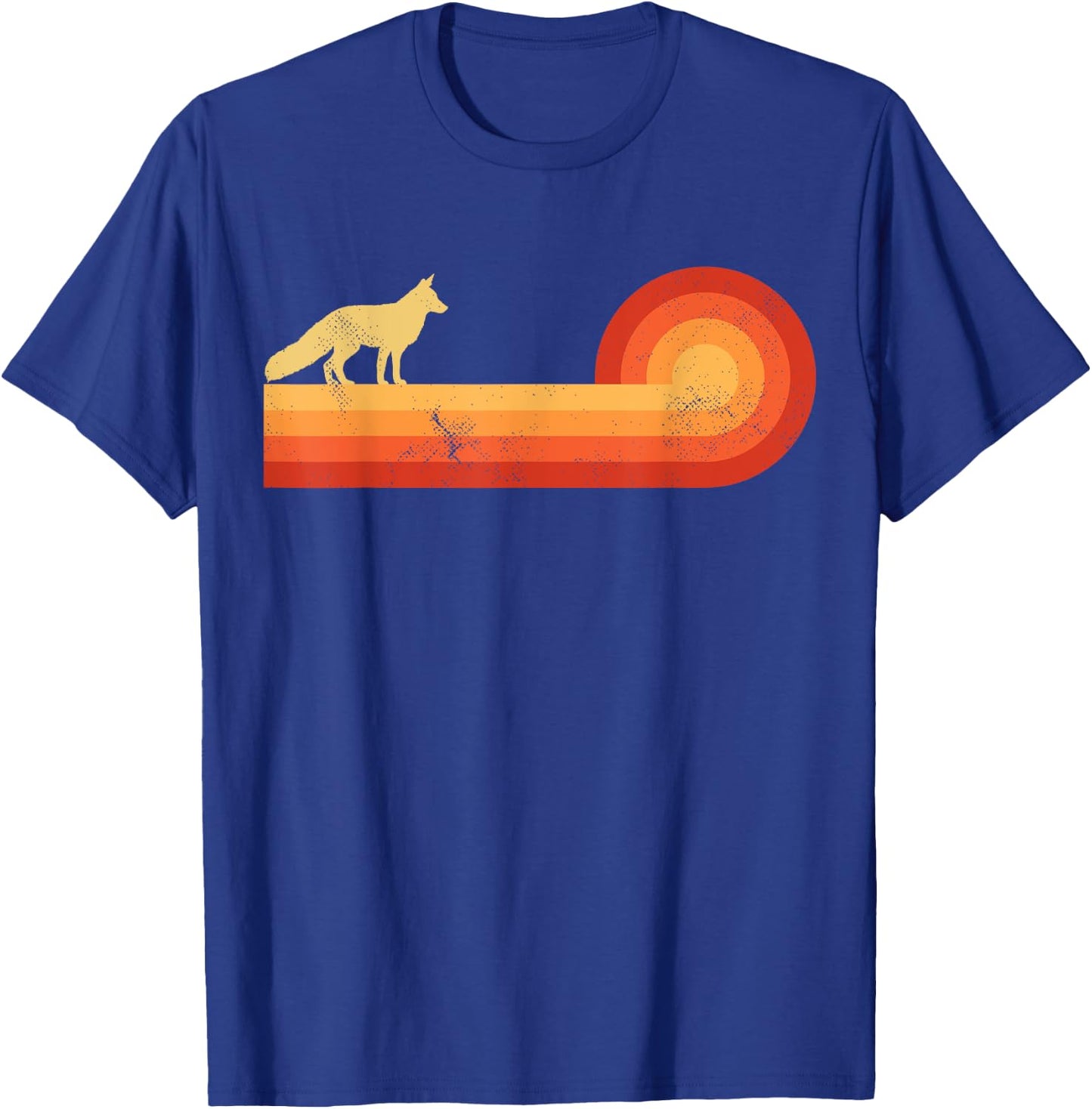 Fox Retro Vintage 60s 70s Sunset Mammal Animal Lovers Men T-Shirt - T-Shirt | Royal