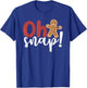 Oh Snap Christmas Ginger Bread Man Broken Arm T-Shirt - T-Shirt | Royal