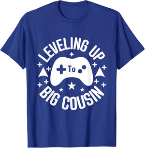 Leveling Up To Big Cousin funny Gaming Boys Girls T-Shirt - T-Shirt | Royal