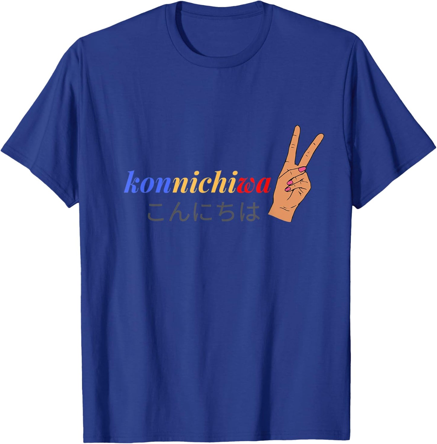 Konnichiwa Japanese Peace Sign T-Shirt - T-Shirt | Royal