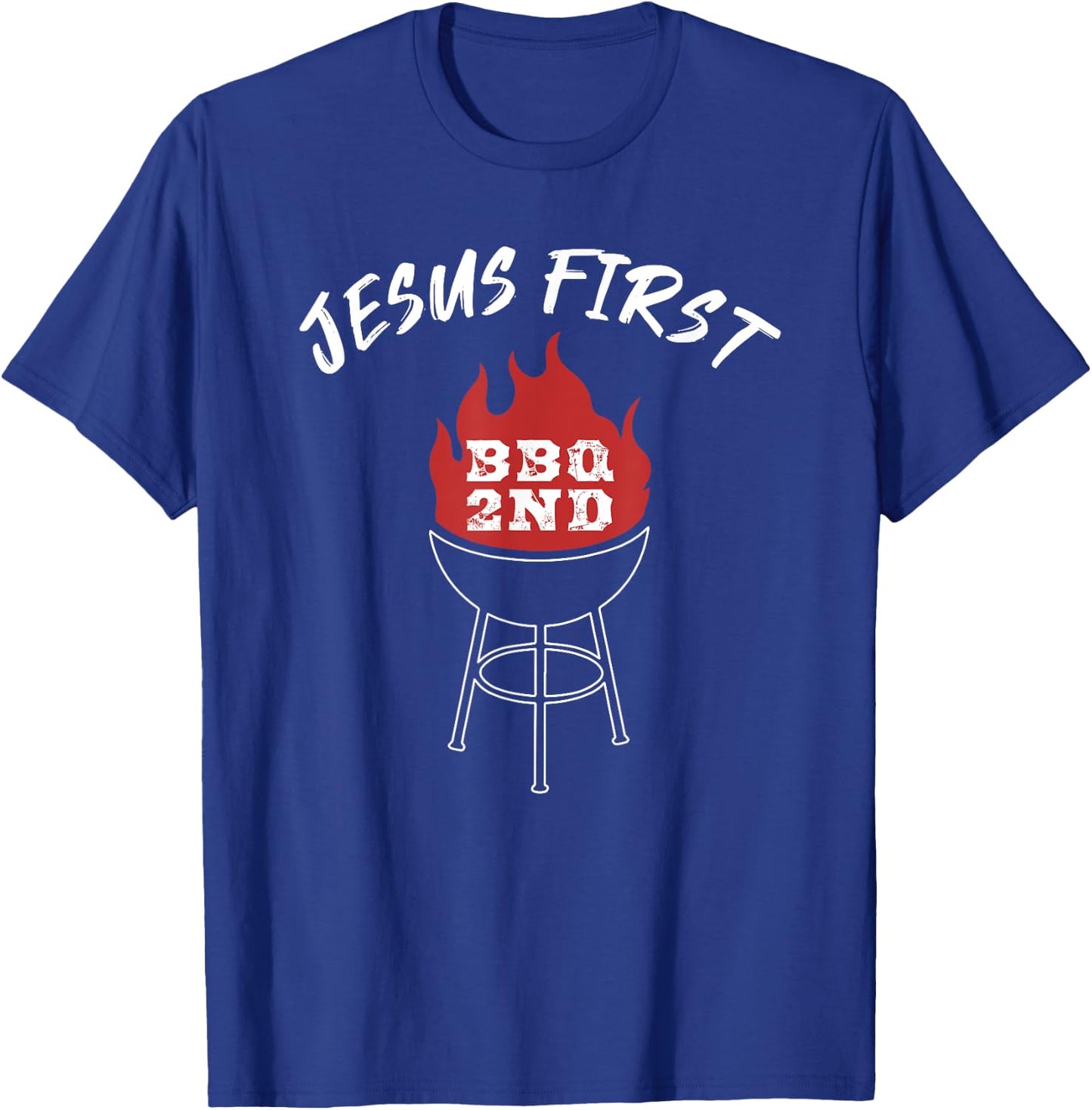 Jesus First BBQ 2nd Funny Christian Barbecue T-Shirt - T-Shirt | Royal