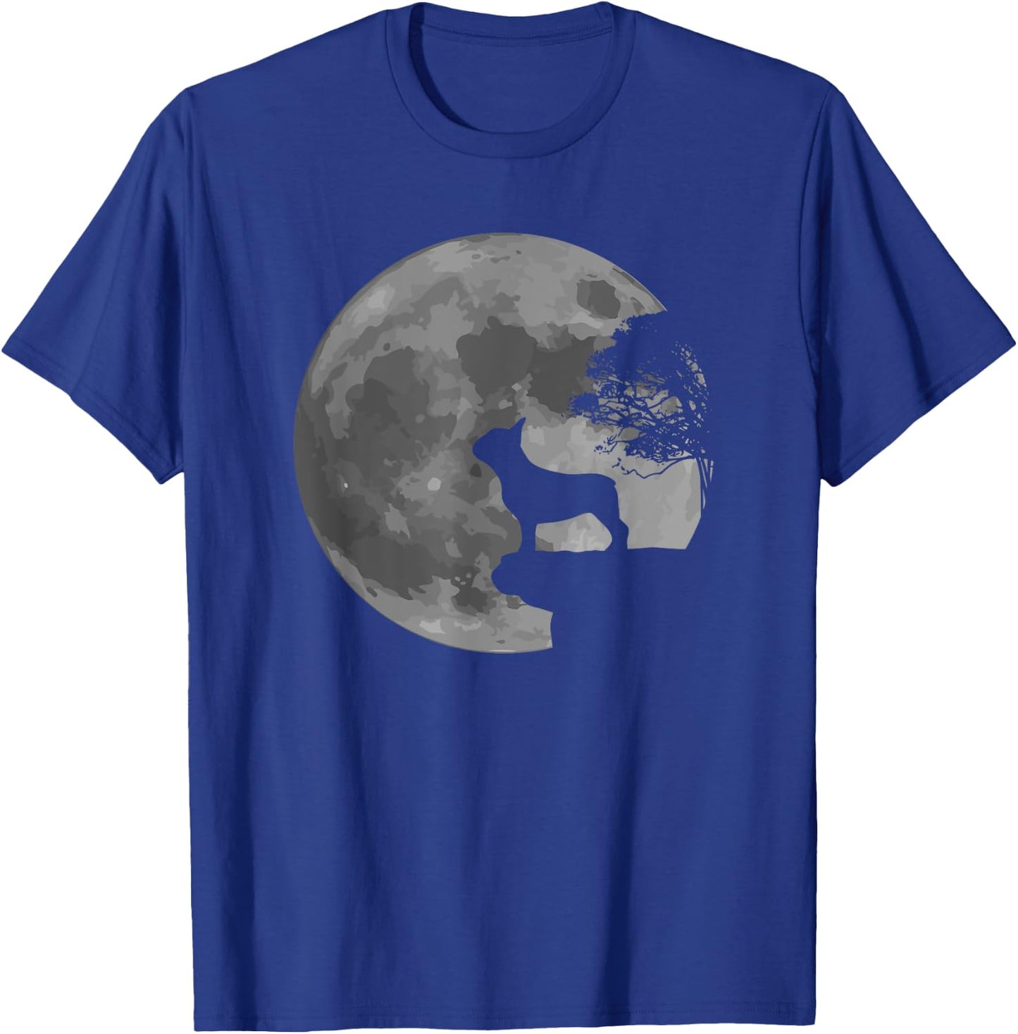 French Bulldog Dog Full Moon Howl Frenchie T-Shirt - T-Shirt | Royal