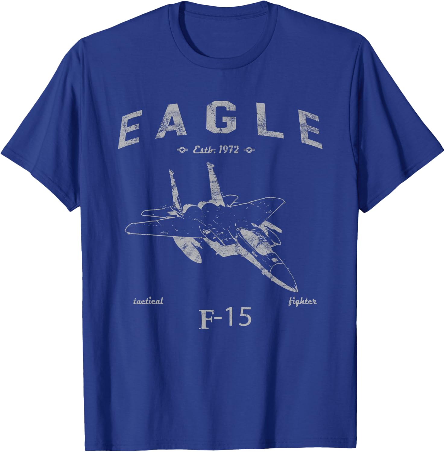 F-15 Eagle Jet Airplane Estb 1972 Vintage Style Pilot T-Shirt - T-Shirt | Royal
