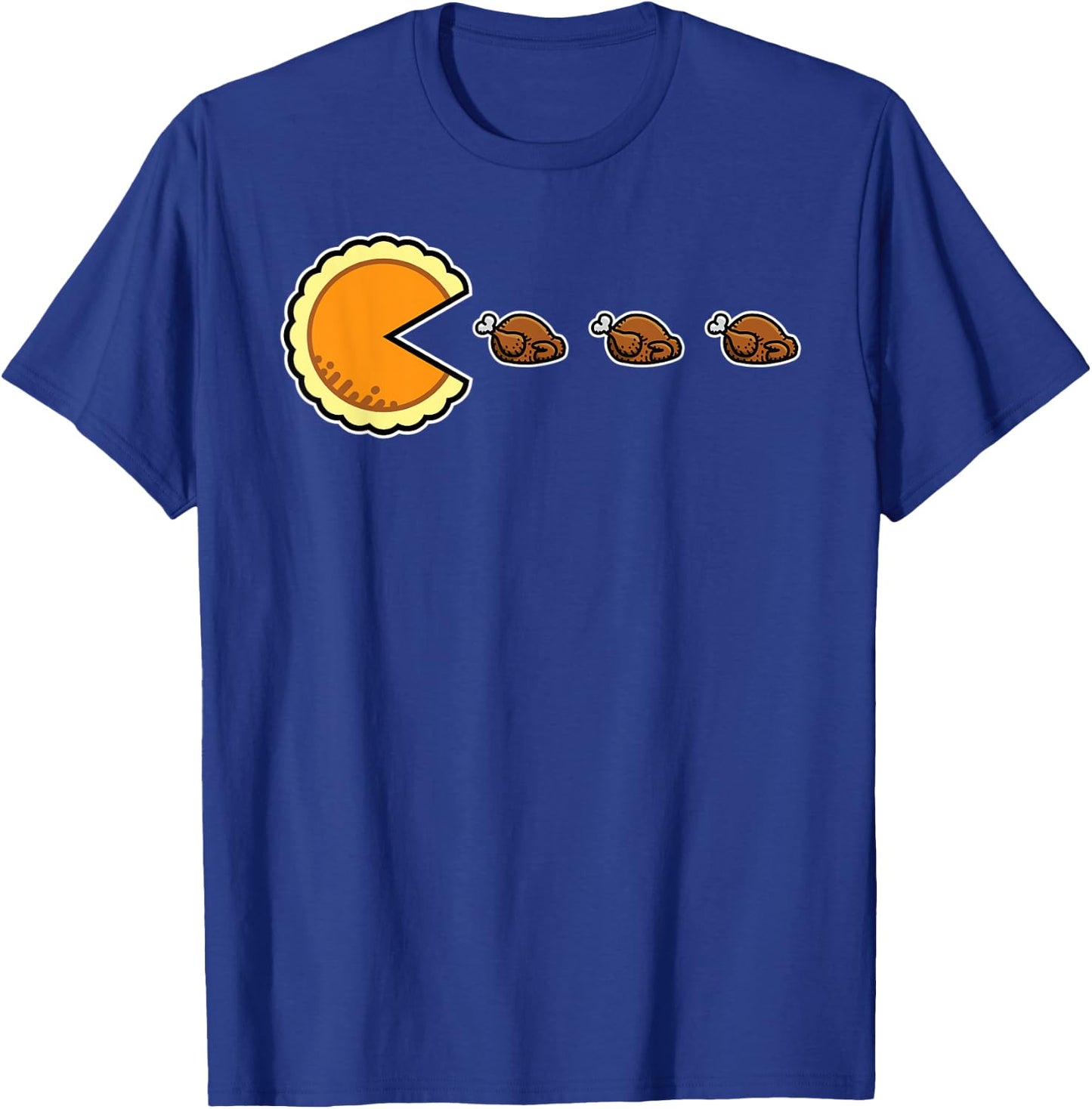 Pumpkin Pie and Turkeys Funny 80s Video Game Thanksgiving T-Shirt - T-Shirt | Royal