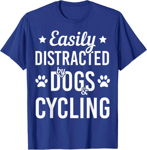 Dog Lover Cycling Lover Dogs And Cycling Bicycle Funny Dog T-Shirt - T-Shirt | Royal