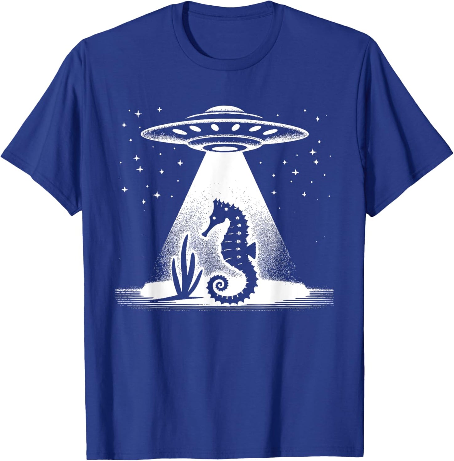 Seahorse Dad Mom Lover - Funny Alien UFO T-Shirt - T-Shirt | Royal