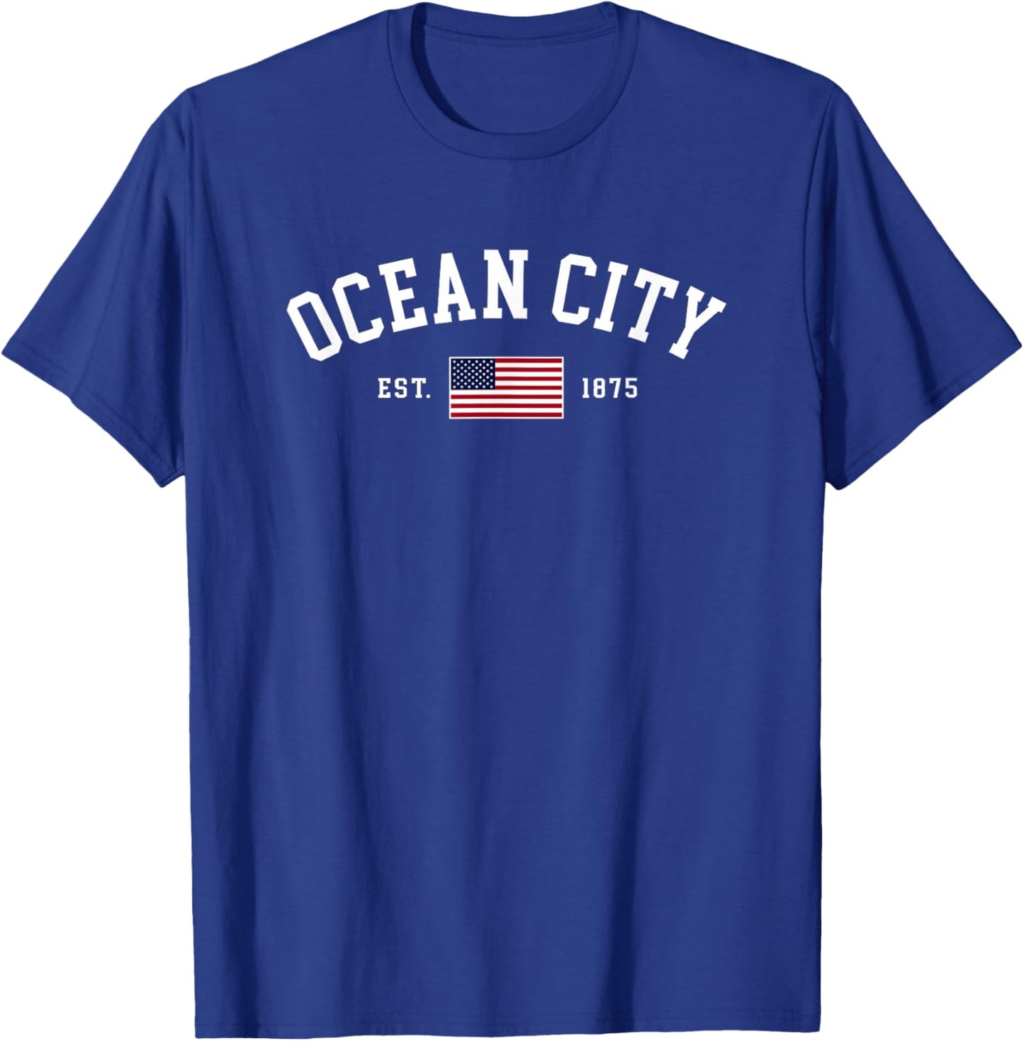 Ocean City Maryland July 4th Souvenir US Flag Retro Preppy T-Shirt - T-Shirt | Royal