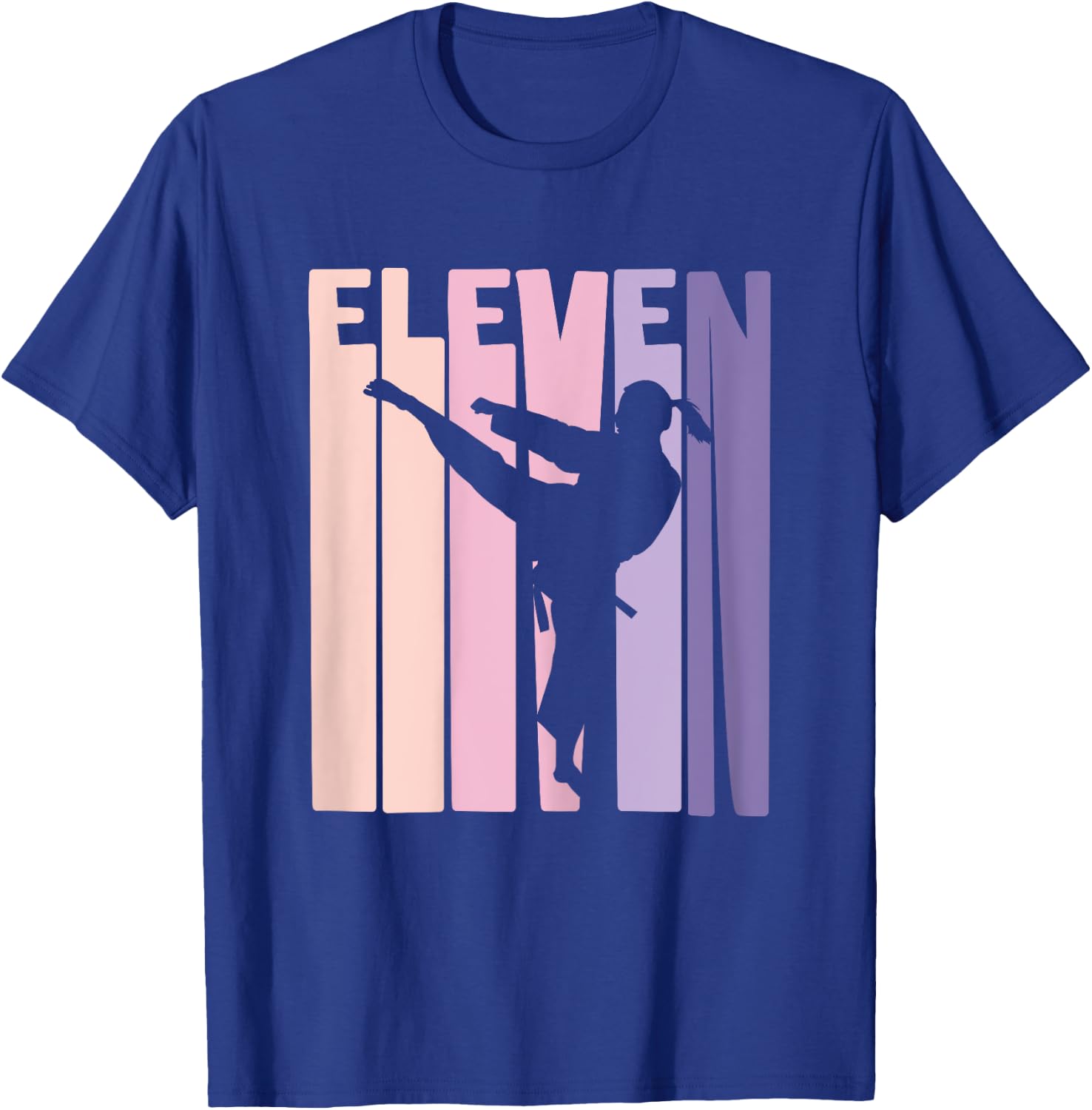 11th Birthday Gift Karate Retro Taekwondo Martial Arts Girls T-Shirt - T-Shirt | Royal