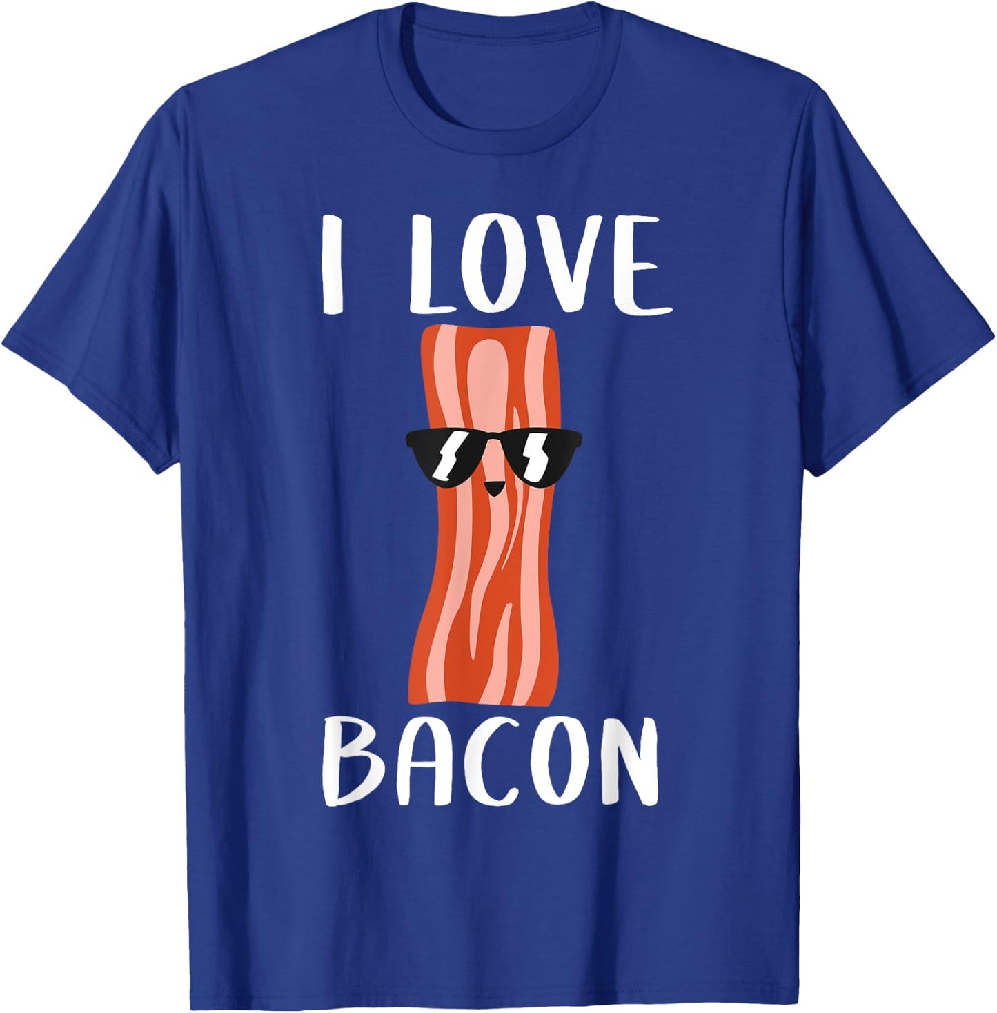 Funny Bacon Gift Kids Boys Girls Cool Geeky I Love Bacon T-Shirt - T-Shirt | Royal