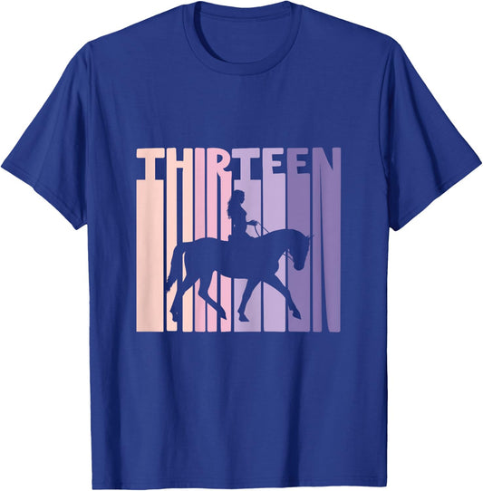 13th Birthday Gift Horse Rider Fan 13 Years Girls T-Shirt - T-Shirt | Royal