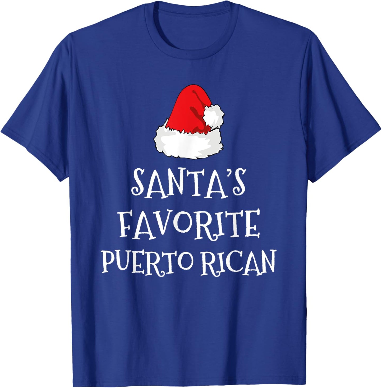 Santa's Favorite Puerto Rican Christmas Hat Funny Xmas Rico T-Shirt - T-Shirt | Royal
