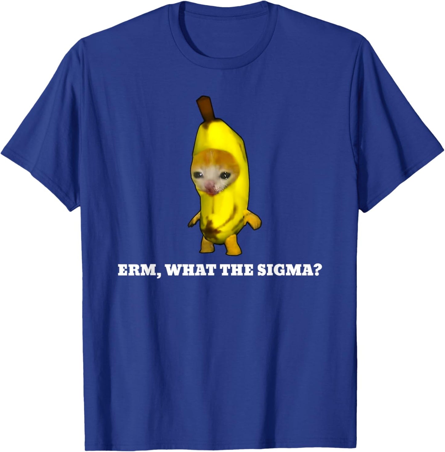 Erm, What Sigma? Cat meme Men Women Girls Kids T-Shirt - T-Shirt | Royal