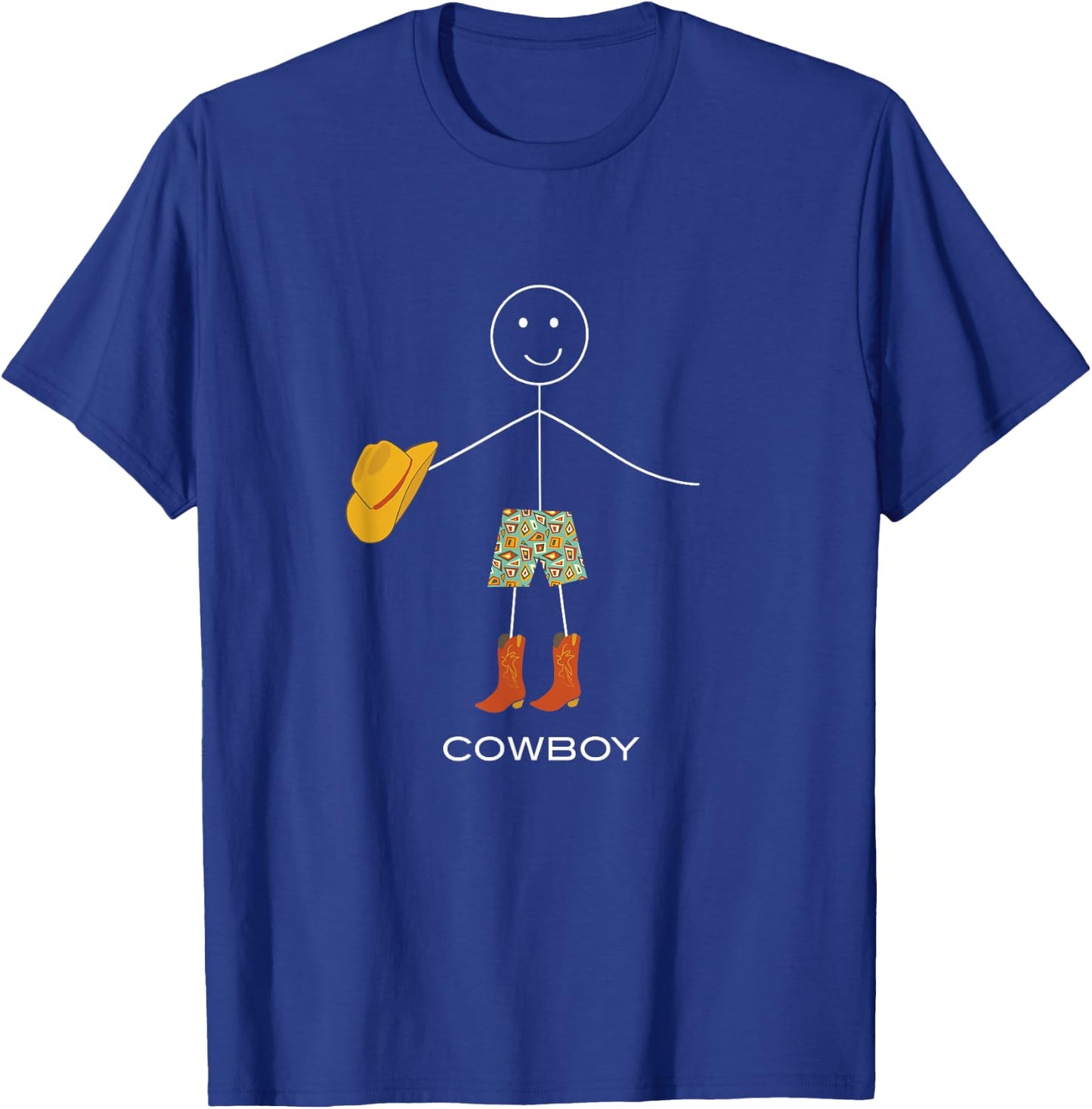 Funny Cowboy Design, Boy Rodeo, Horse Rancher T-Shirt - T-Shirt | Royal