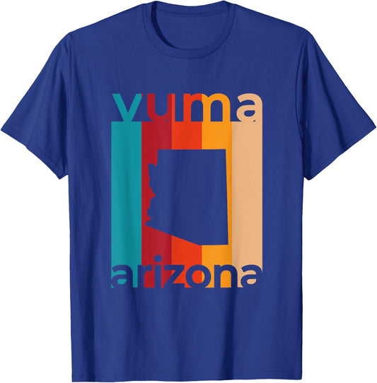 Yuma Arizona Retro Cutout AZ Souvenir T-Shirt - T-Shirt | Royal
