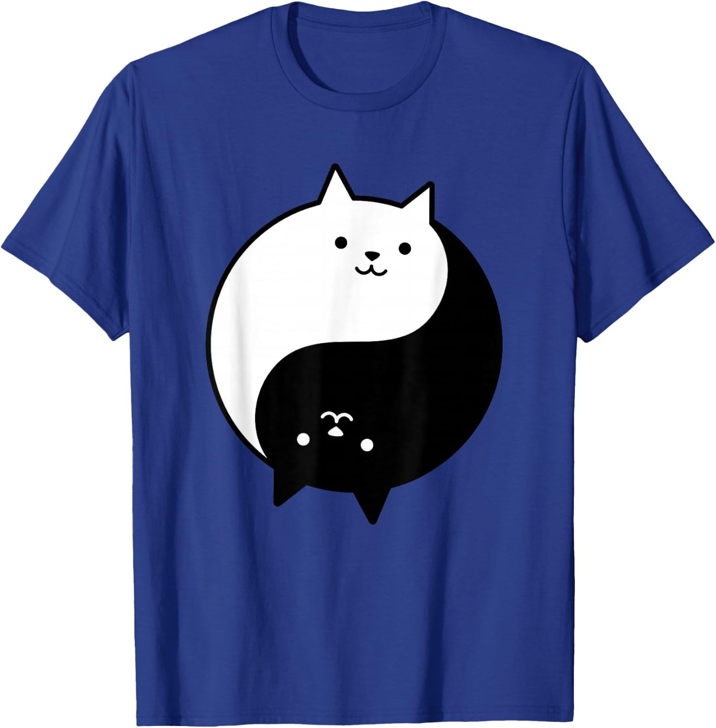 Cute Cats Yin Yang Yoga Zen Kitty Black and White Cat T-Shirt - T-Shirt | Royal