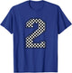 Number #2 Checkered Number T-Shirt - T-Shirt | Royal