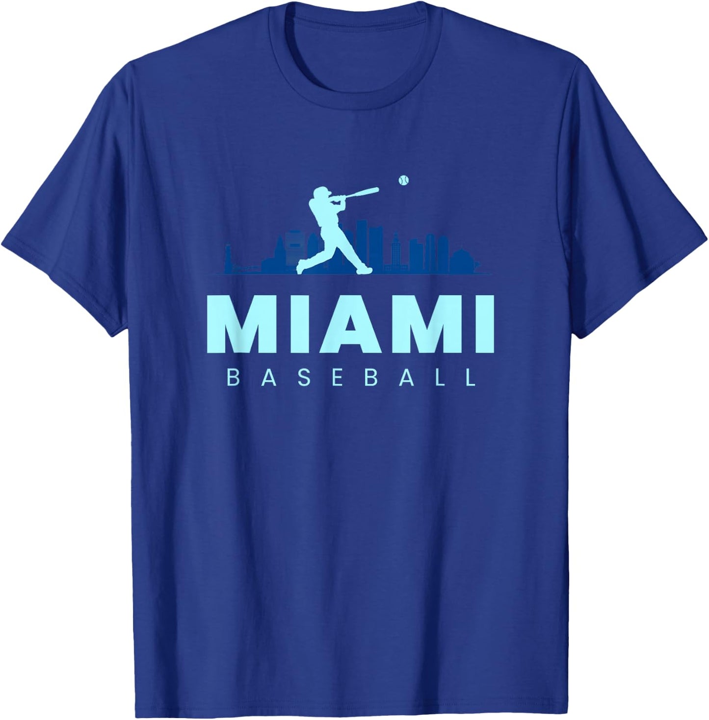 Miami Baseball Vintage Minimalist Retro Baseball Lover T-Shirt - T-Shirt | Royal