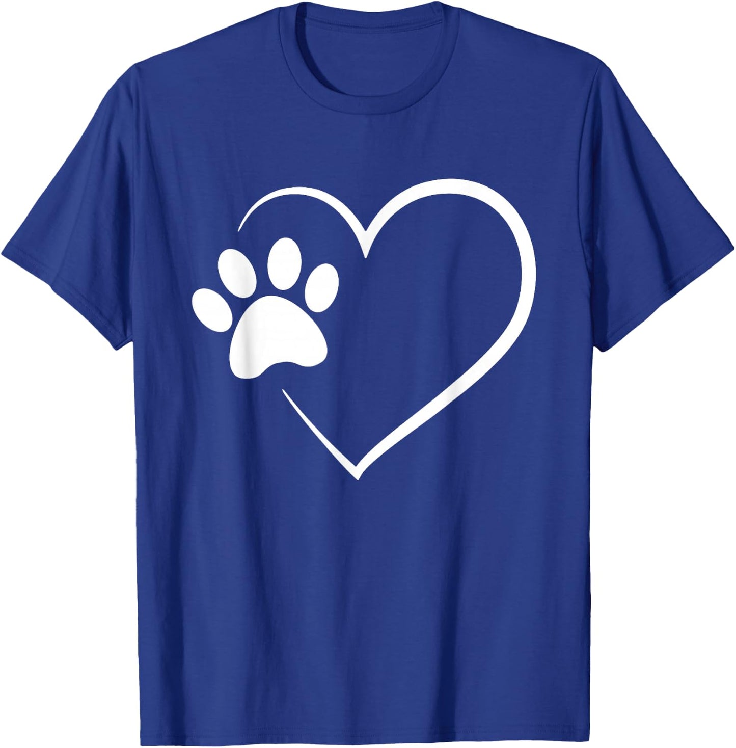 Dog Paw Heart - Dog Lover Gift Dog Moms T-Shirt - T-Shirt | Royal