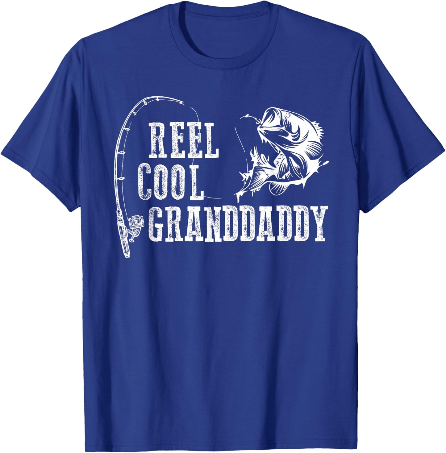Grandfather Fishing: Roll Cool Grandfather Gift T-Shirt - T-Shirt | Royal