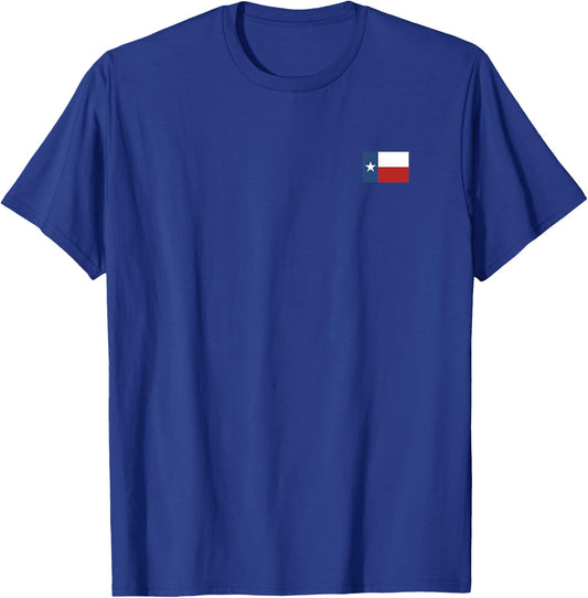 Texas T shirt Women Men | Left Chest Texas State Flag T-Shirt - T-Shirt | Royal