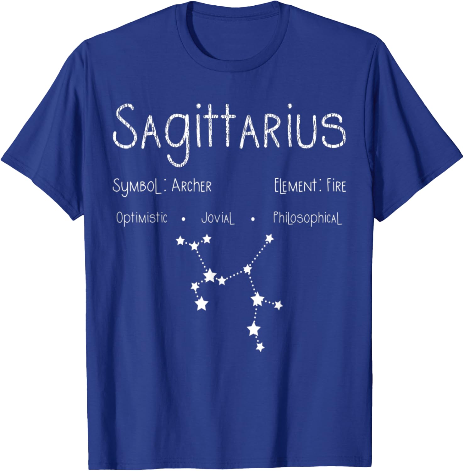 Retro Distressed Sagittarius Symbol Zodiac Sign Birthday T-Shirt - T-Shirt | Royal