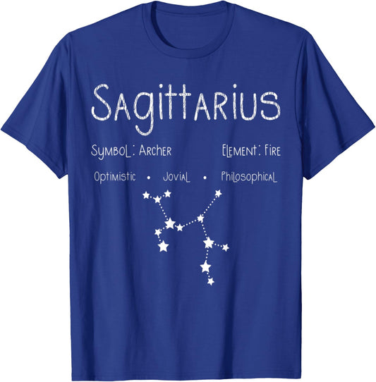 Retro Distressed Sagittarius Symbol Zodiac Sign Birthday T-Shirt - T-Shirt | Royal