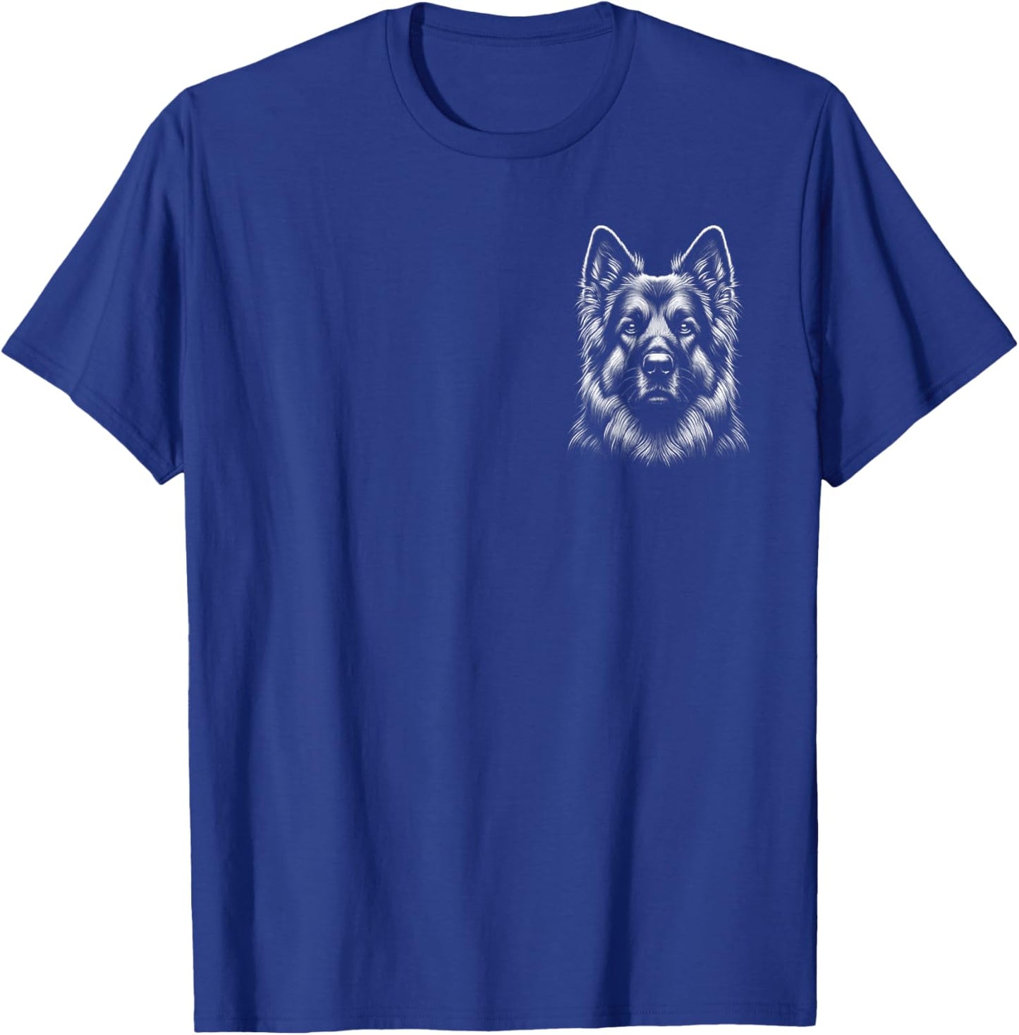 German Shepherd - Elegant Portrait on Chest T-Shirt - T-Shirt | Royal