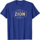 Zion National Park Shirt Vintage Utah Hexagon Badge Hiking T-Shirt - T-Shirt | Royal