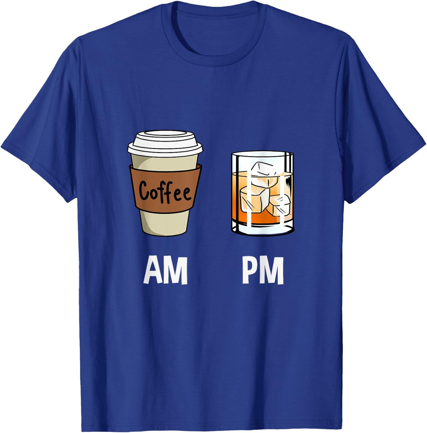 AM Coffee PM Bourbon T-Shirt - T-Shirt | Royal