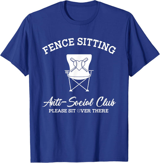 Fence Sitting Anti-Social Club Please Sit Over There T-Shirt - T-Shirt | Royal