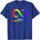 Embrace Neurodiversity Autism ASD ADHD Rainbow Infinity T-Shirt - T-Shirt | Royal