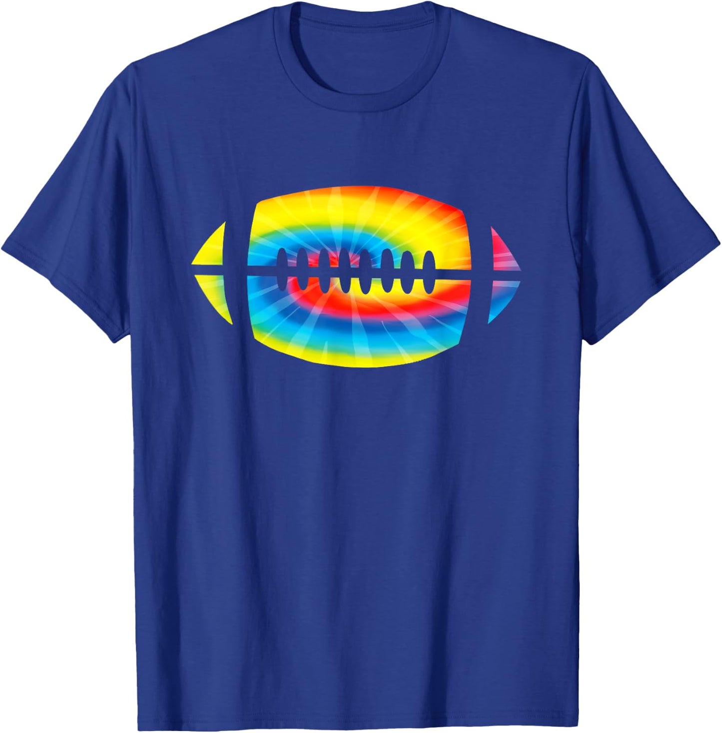 Cool Tie Dye Football Gift | Cute Sports Player Men Women T-Shirt - T-Shirt | Royal