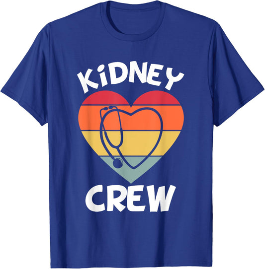 Kidney Crew Dialysis Team Dialysis Tech Nephrology Nurse T-Shirt - T-Shirt | Royal
