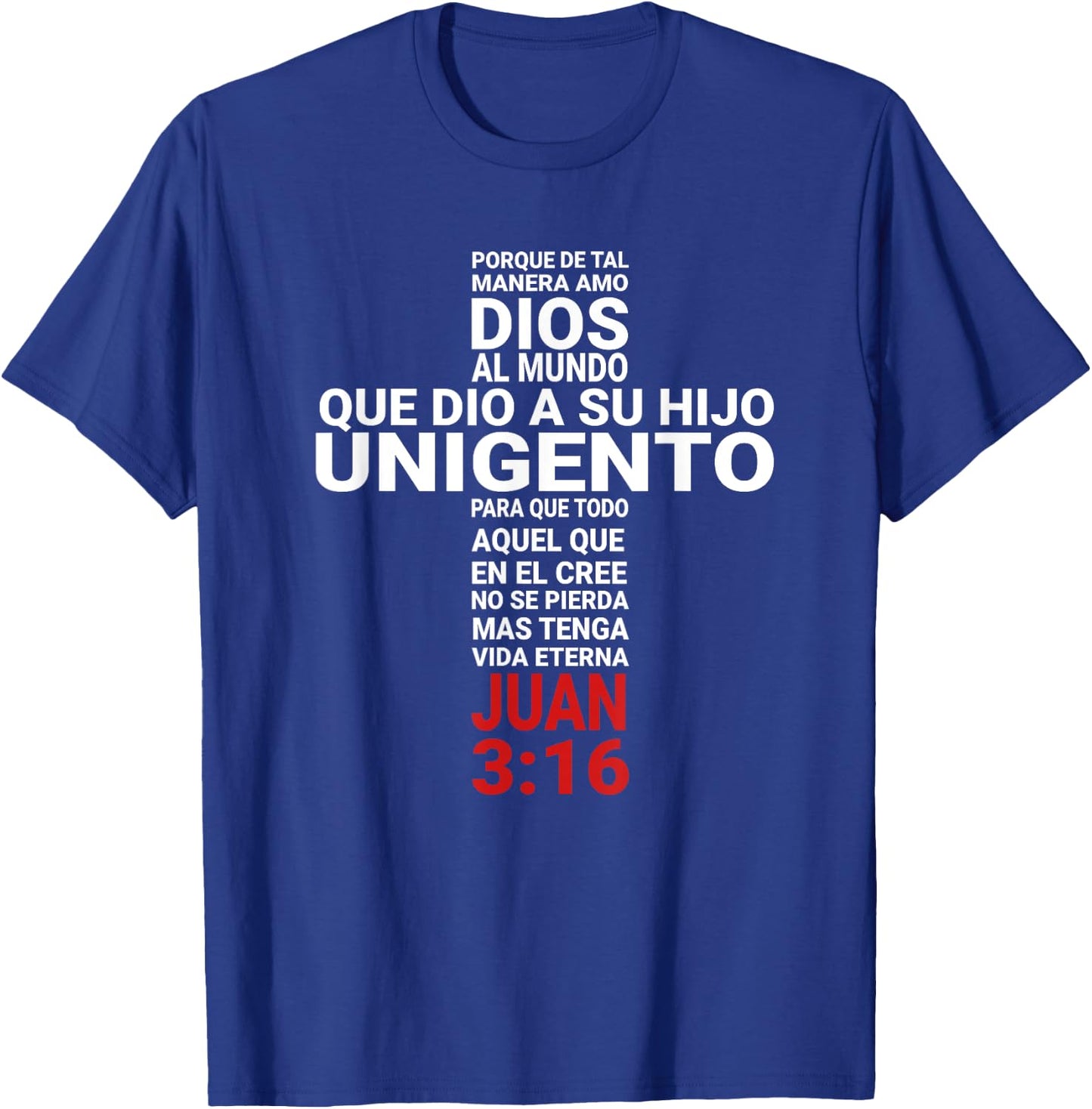 Juan 3:16 John Playera Camisa T-Shirt - T-Shirt | Royal