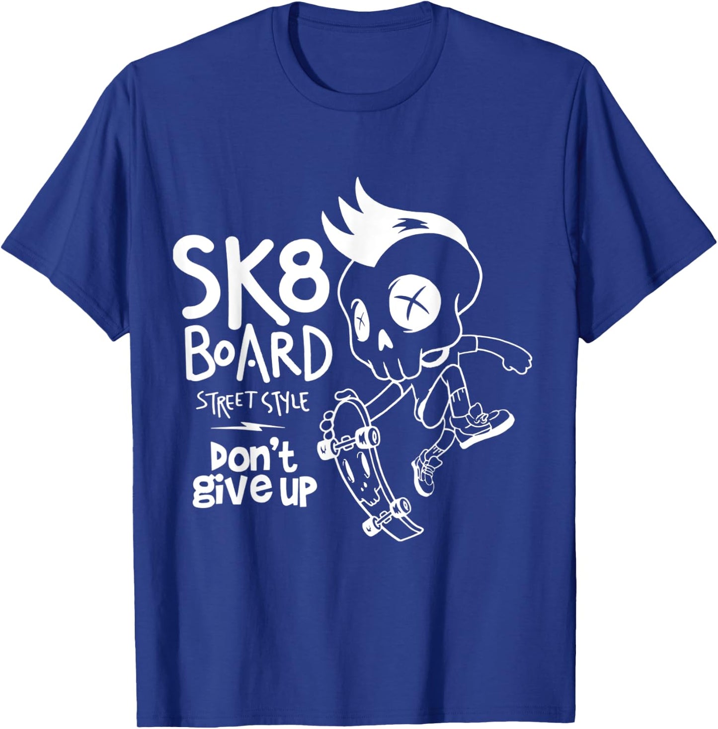 Skate Skateboard Funny Sk8 Skateboarding Skater Old School T-Shirt - T-Shirt | Royal