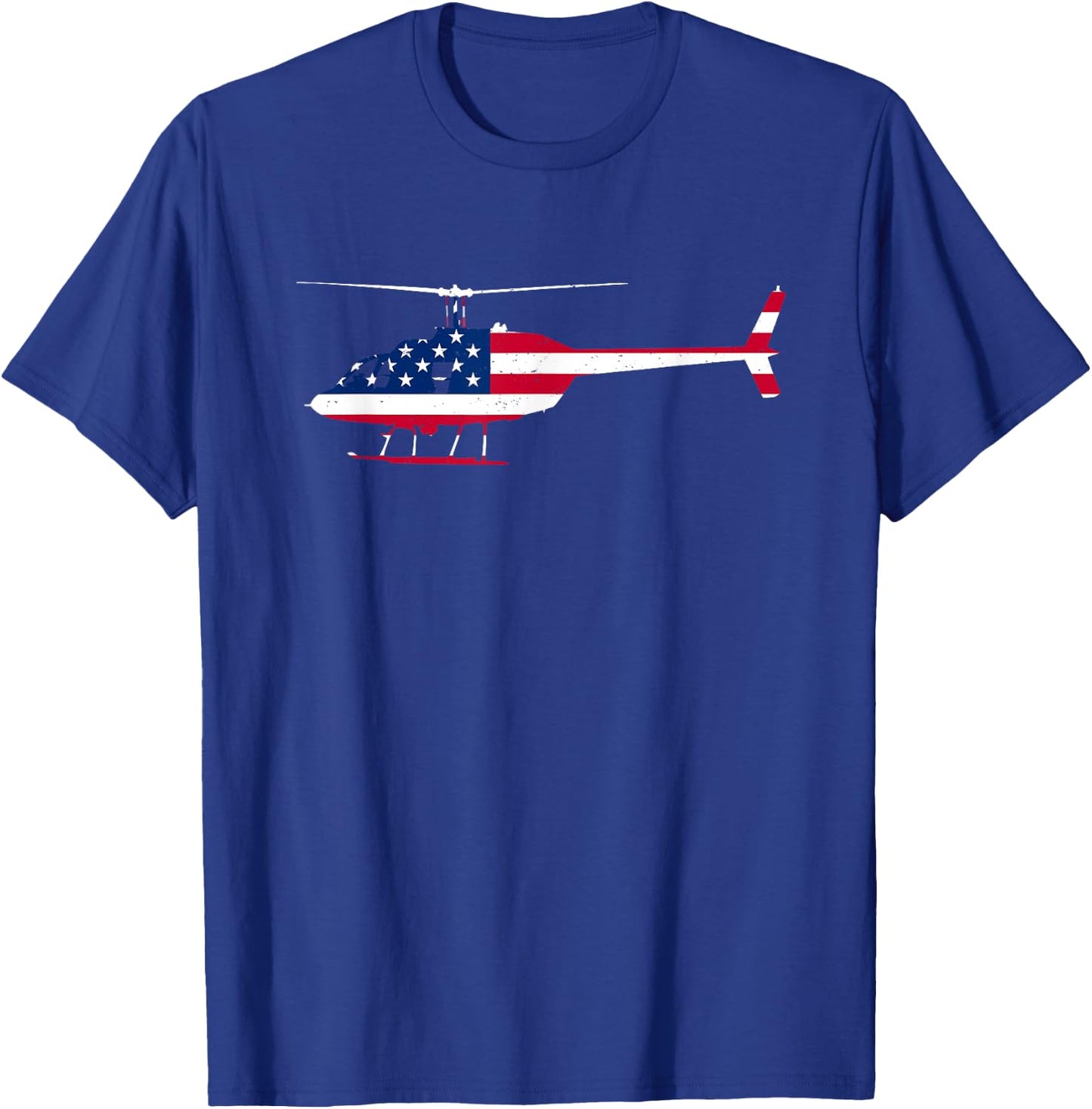 American Flag Patriotic Helicopter Pilot Mechanic US T-Shirt - T-Shirt | Royal