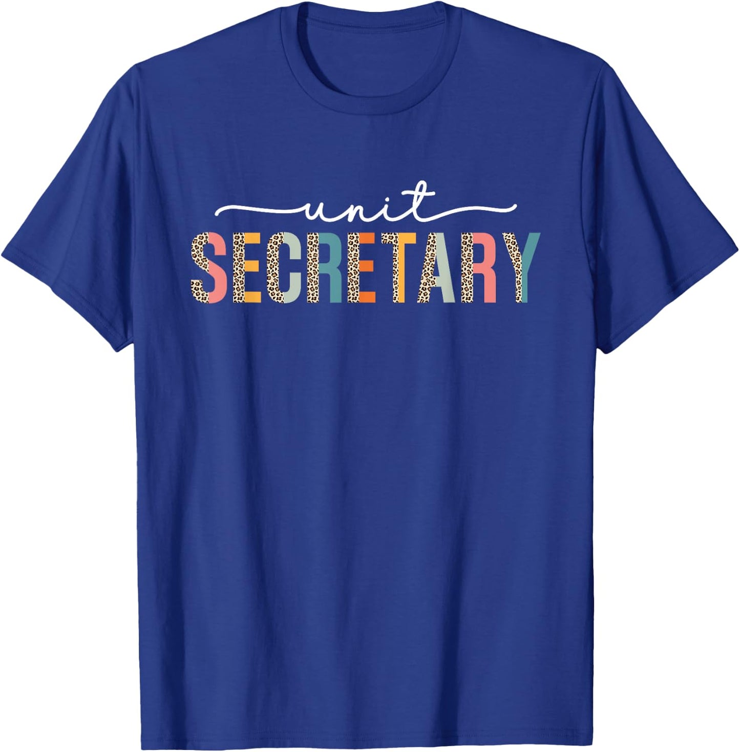 Unit Secretary Appreciation Week Healthcare Retro Leopard T-Shirt - T-Shirt | Royal